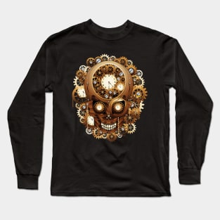 Steampunk Skull Vintage Style Long Sleeve T-Shirt